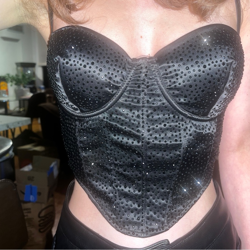 BEADED CORSET BUSTIER TOP - SIZE SMALL